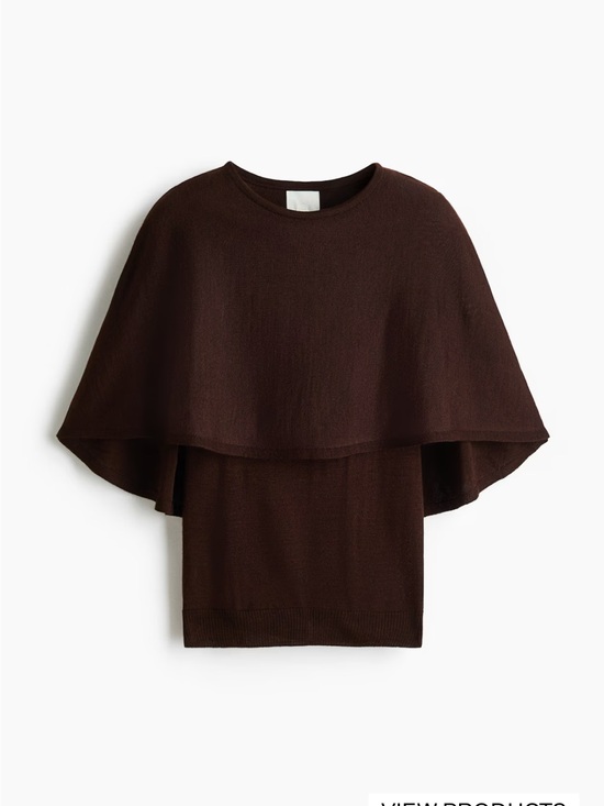 H&M Tops - New without tags H&M brown fine knit cape top